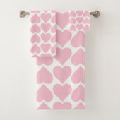 Roze harten patroon, romantisch, liefde bad handdoek (Insitu)