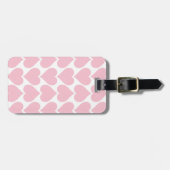 Roze harten patroon, romantisch, liefde bagagelabel (Voorkant horizontaal)