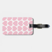 Roze harten patroon, romantisch, liefde bagagelabel (Achterkant horizontaal)