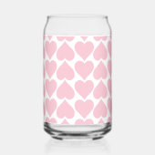 Roze harten patroon, romantisch, liefde blikvorm glas (Voorkant)