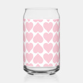 Roze harten patroon, romantisch, liefde blikvorm glas (Achterkant)