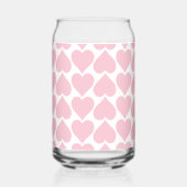 Roze harten patroon, romantisch, liefde blikvorm glas (Links)
