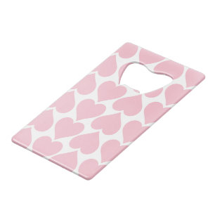 Roze harten patroon, romantisch, liefde creditkaart flessenopener