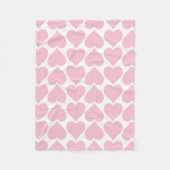 Roze harten patroon, romantisch, liefde fleece deken (Voorkant)