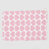 Roze harten patroon, romantisch, liefde golfhanddoek (Horizontaal)