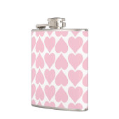Roze harten patroon, romantisch, liefde heupfles (Links)