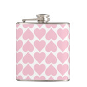 Roze harten patroon, romantisch, liefde heupfles (Voorkant)