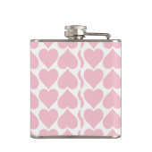 Roze harten patroon, romantisch, liefde heupfles (Achterkant)