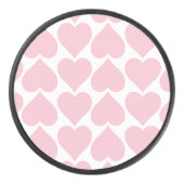 Roze harten patroon, romantisch, liefde hockey puck (Voorkant)