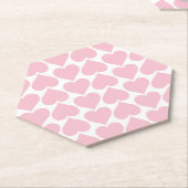 Roze harten patroon, romantisch, liefde kartonnen onderzetters (Schuin)