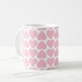 Roze harten patroon, romantisch, liefde koffiemok (Voorkant links)