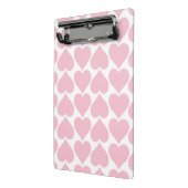Roze harten patroon, romantisch, liefde mini klembord (Angled2)
