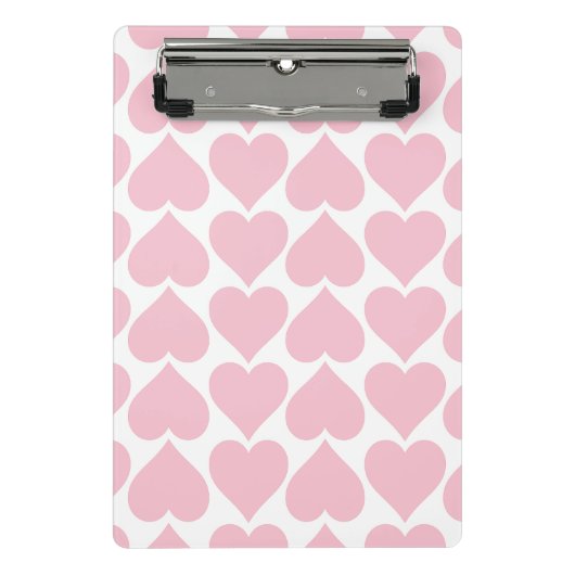 Roze harten patroon, romantisch, liefde mini klembord (Voorkant)