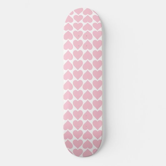 Roze harten patroon, romantisch, liefde persoonlijk skateboard (Voorkant)
