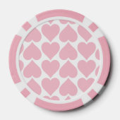 Roze harten patroon, romantisch, liefde poker chips (Achterkant)