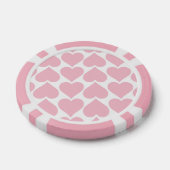 Roze harten patroon, romantisch, liefde poker chips (Enkel)