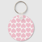 Roze harten patroon, romantisch, liefde sleutelhanger (Voorkant)
