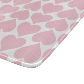Roze harten patroon, romantisch, liefde snijplank (Hoek)