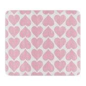 Roze harten patroon, romantisch, liefde snijplank (Voorkant)