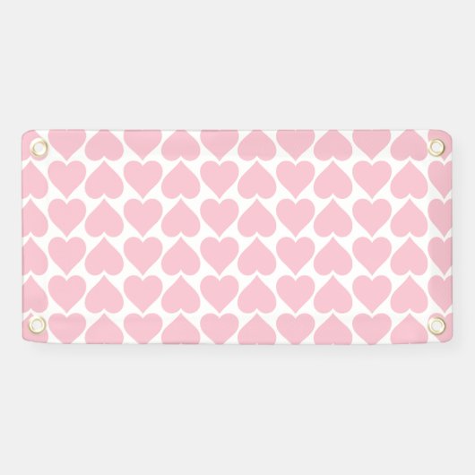 Roze harten patroon, romantisch, liefde spandoek (Horizontaal)