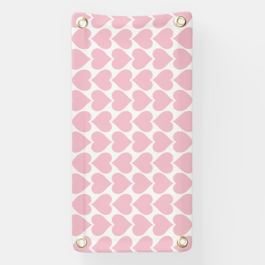 Roze harten patroon, romantisch, liefde spandoek (Verticaal)