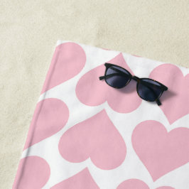 Roze harten patroon, romantisch, liefde strandlaken