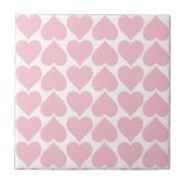 Roze harten patroon, romantisch, liefde tegeltje (Voorkant)
