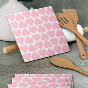Roze harten patroon, romantisch, liefde tegeltje