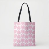 Roze harten patroon, romantisch, liefde tote bag (Voorkant)