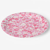Roze harten patroon - Romantisch papier Borden Papieren Bordje (Gekanteld)
