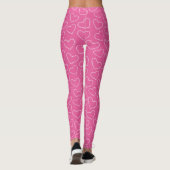 Roze Harten Patroon Roze Leggings Vrouwen, Meisjes (Achterkant)