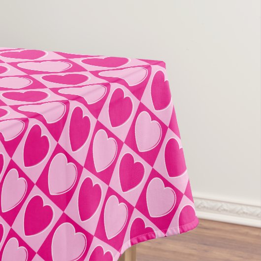 Roze harten patroon tafelkleed (Voorbeeld)