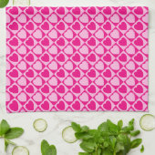 Roze harten patroon theedoek (Gevouwen)