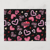 Roze harten Patroon Valentijnsdag Feestdagenkaart (Voorkant)