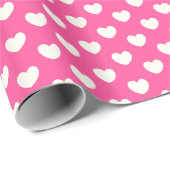 Roze harten patroon Valentijnsdag inpakpapier (Rol Hoek)