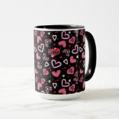 Roze harten Patroon Valentijnsdag Mok (Voorkant rechts)