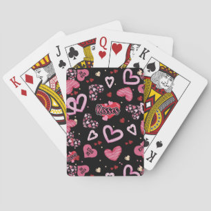Roze harten Patroon Valentijnsdag Pokerkaarten