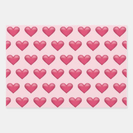 Roze Harten Patroon Valentijnsdag Thema Inpakpapier Vel
