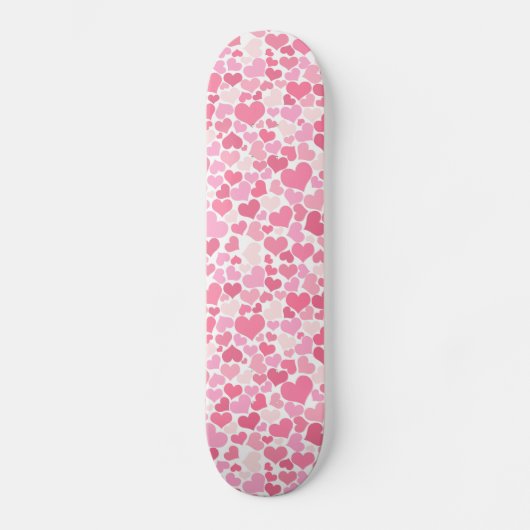 Roze harten patroonmeisjes skateboard (Voorkant)
