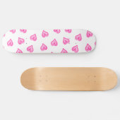 Roze harten persoonlijk skateboard (Horizontaal)