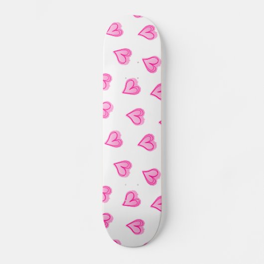 Roze harten persoonlijk skateboard (Voorkant)