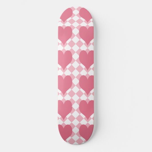 Roze harten persoonlijk skateboard (Voorkant)