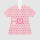 Roze Harten Perzik en Roze Jurk Figurine T-shirt Ornament (voorkant)