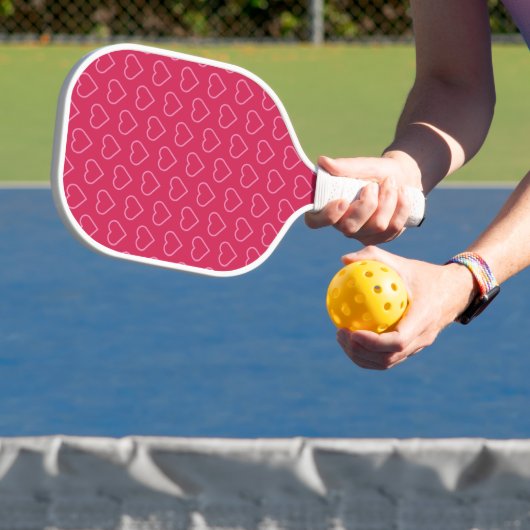 Roze harten Pickleball Paddle - Aangepaste kleuren (Insitu)