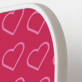 Roze harten Pickleball Paddle - Aangepaste kleuren (Links Detail)