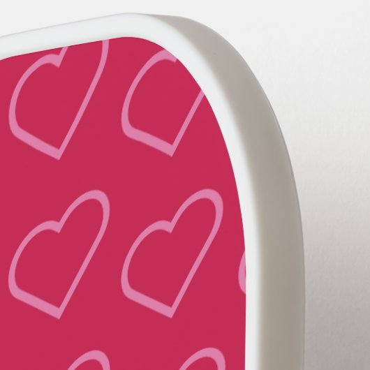 Roze harten Pickleball Paddle - Aangepaste kleuren (Links Detail)