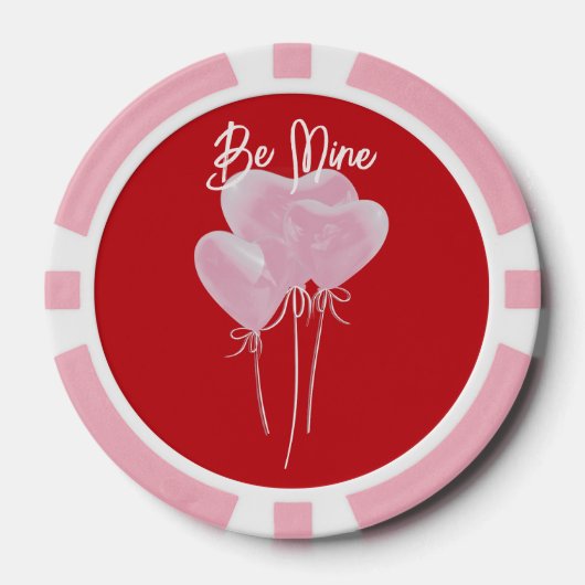 Roze Harten Poker Chips (Voorkant)