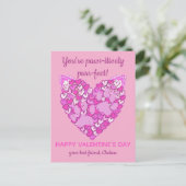 Roze Harten Pootjes Kat/Hond Dierenvrienden Valent Briefkaart (Staand voorkant)