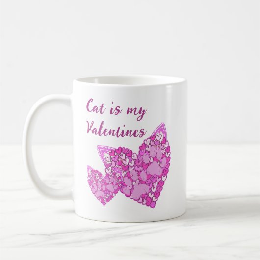 Roze Harten Pootjes Kat/Hond Dierenvrienden Valent Koffiemok (Links)