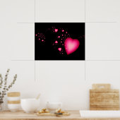 Roze harten poster (Keuken)